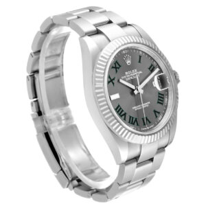 Superclone Rolex Datejust 41 mm Rhodium wijzerplaat 126334 “Wimbledon” Flutted / Oyster
