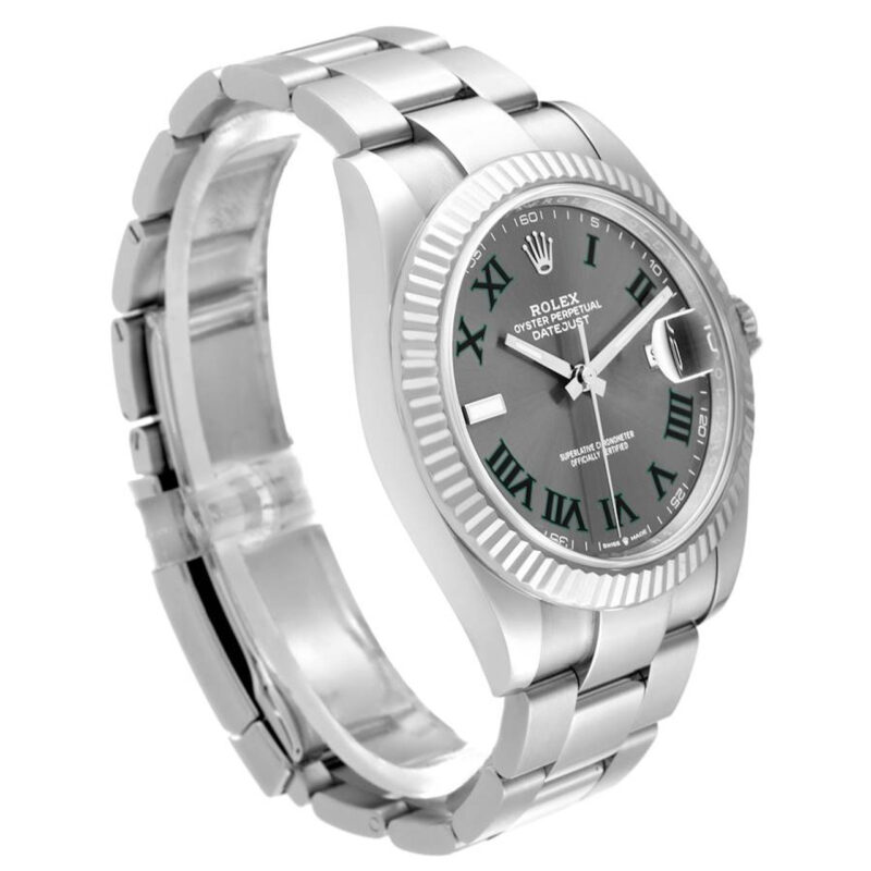 Superclone Rolex Datejust 41mm Rhodium Dial 126334 “Wimbledon” Flutted / Oyster