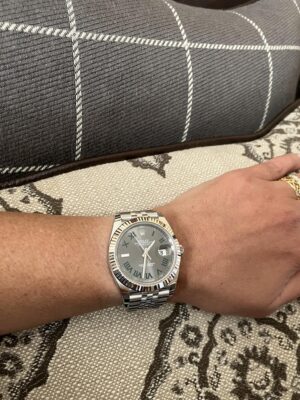 Superclone Rolex Datejust 41mm Rhodium Dial 126334 “Wimbledon” Flutted / Oyster photo review
