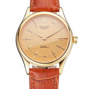 Superclone Rolex Cellini 38mm Gold Zifferblatt REP016808