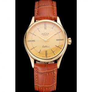 Superclone Rolex Cellini 38mm Gold Zifferblatt REP016798