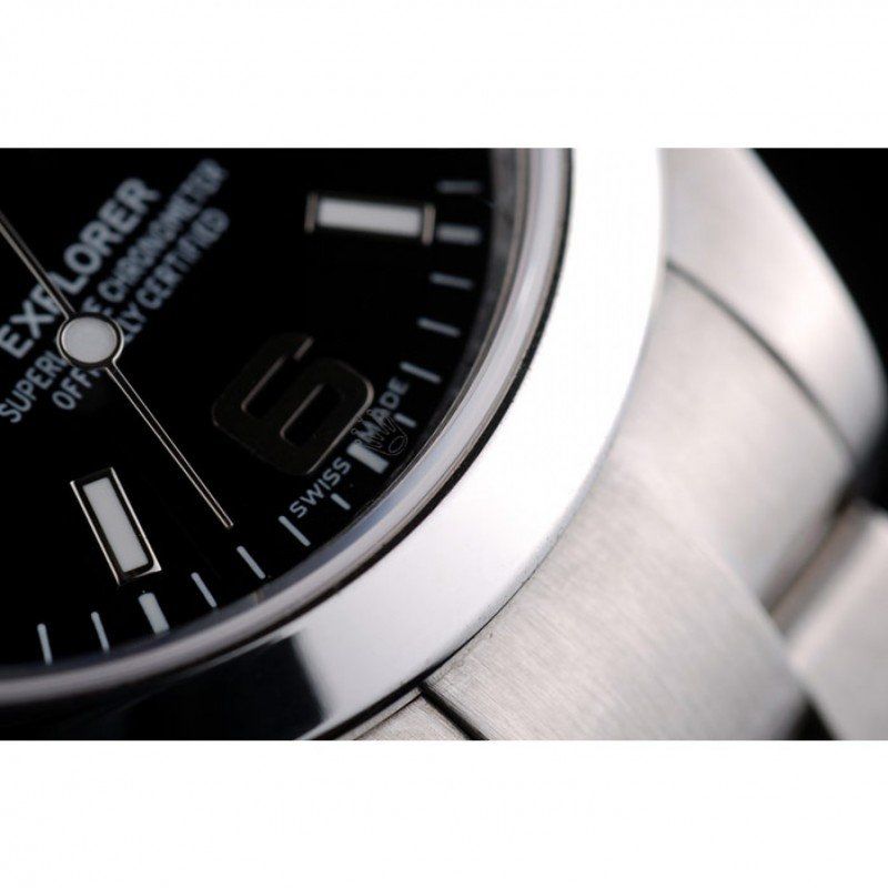 Superclone Rolex Explorer 39 mm schwarzes Zifferblatt 42002
