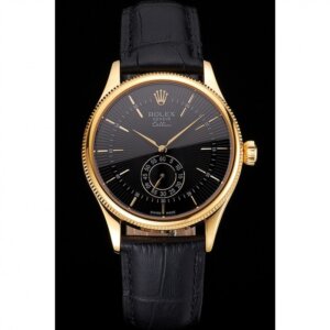 Superclone Rolex Cellini 38 mm schwarzes Zifferblatt REP016806