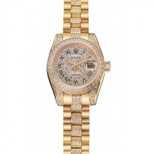 Superclone Rolex Datejust 21 mm Goldzifferblatt 1453955