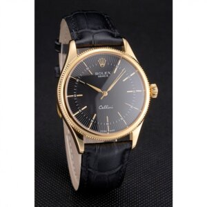 Superclone Rolex Cellini 38mm Schwarzes Zifferblatt REP016803