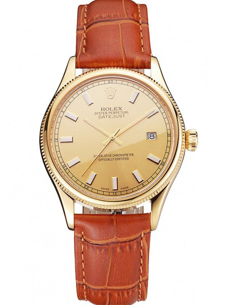 Superclone Rolex Datejust 38mm Gold Dial REP016818