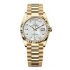 Superclone Rolex Day-Date White Mother-of-Pearl Diamond Dial 128238-0011 36 mm