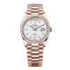 Superclone Rolex Day-Date White Mother-of-Pearl Diamond Dial 128395tbr-0026 36 mm