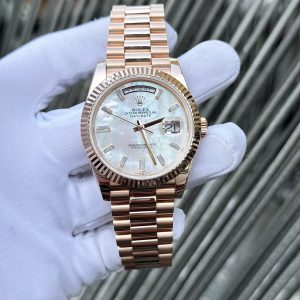 Superclone Rolex Day-Date White Mother-of-Pearl Diamond Dial 128235-0078 36 mm