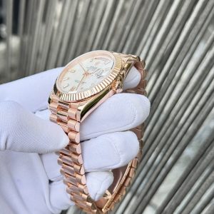 Superclone Rolex Day-Date White Mother-of-Pearl Diamond Dial 128235-0078 36 mm