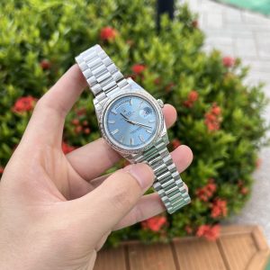 Superclone Rolex Day-Date Ice Blue Diamond Dial 228396tbr-0002 40 mm