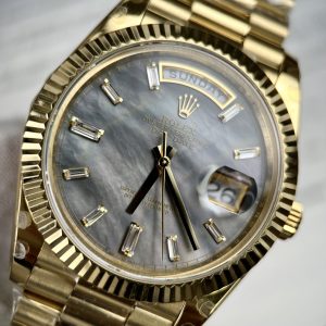 Superclone Rolex Day-Date White Mother-of-Pearl Diamond Dial 128238-0123 36 mm