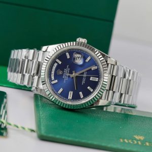 Superclone Rolex Day-Date Bright Blue Diamond Dial 128239-0069 36 mm