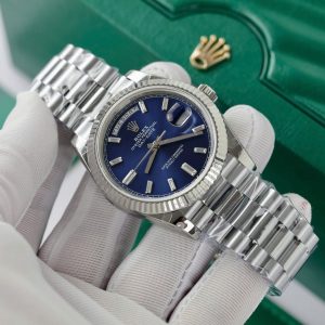 Superclone Rolex Day-Date Bright Blue Diamond Dial 128239-0069 36 mm