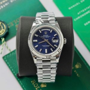 Superclone Rolex Day-Date Bright Blue Diamond Dial 128239-0069 36 mm