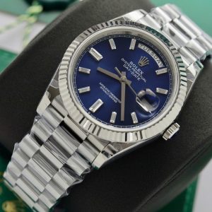 Superclone Rolex Day-Date Bright Blue Diamond Dial 128239-0069 36 mm