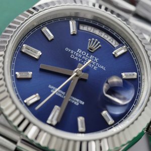 Superclone Rolex Day-Date Bright Blue Diamond Dial 128239-0069 36 mm