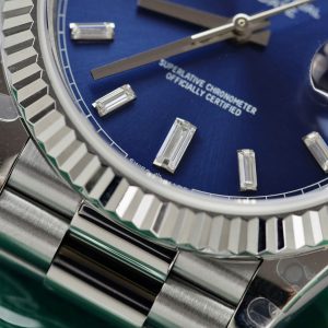 Superclone Rolex Day-Date Bright Blue Diamond Dial 128239-0069 36 mm
