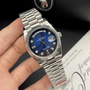 Superclone Rolex Day-Date Blue Ombré Diamond Dial 128236-0005 36 mm