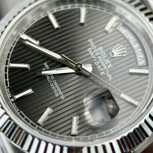 Superclone Rolex Day-Date Grey Stick Tapestry Dial 228239-0002 40 mm