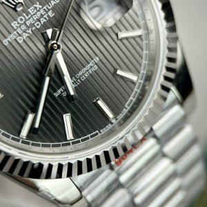 Superclone Rolex Day-Date Grey Stick Tapestry Dial 228239-0002 40 mm