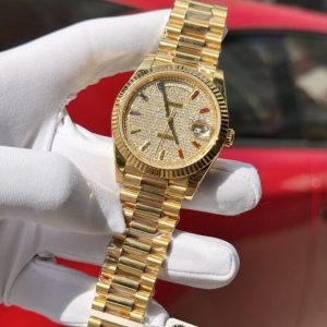 Superclone Rolex Day-Date Diamond-Paved Dial 128238-0051 36 mm
