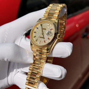 Superclone Rolex Day-Date Diamond-Paved Dial 128238-0051 36 mm