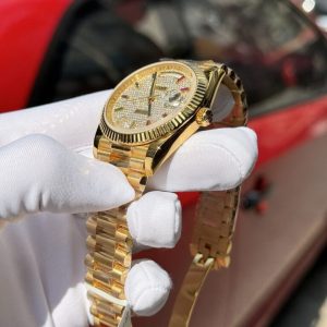 Superclone Rolex Day-Date Diamond-Paved Dial 128238-0051 36 mm