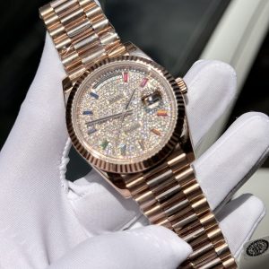 Superclone Rolex Day-Date Diamond-Paved Dial 128235-0039 36 mm