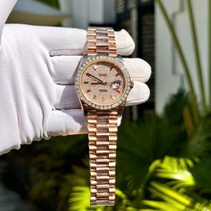 Superclone Rolex Day-Date Diamond-Paved Dial 128395tbr-0008 36 mm
