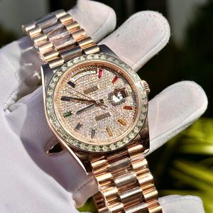 Superclone Rolex Day-Date Diamond-Paved Dial 128395tbr-0008 36 mm