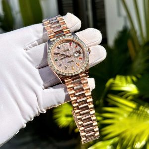Superclone Rolex Day-Date Diamond-Paved Dial 128395tbr-0008 36 mm