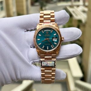 Superclone Rolex Day-Date Blue-Green Diamond Dial 128235-0085 36 mm