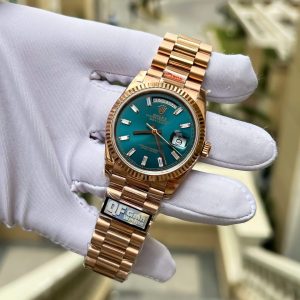 Superclone Rolex Day-Date Blue-Green Diamond Dial 128235-0085 36 mm