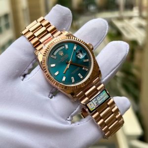 Superclone Rolex Day-Date Blue-Green Diamond Dial 128235-0085 36 mm