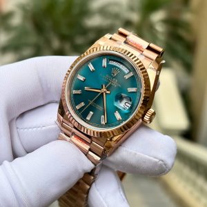 Superclone Rolex Day-Date Blue-Green Diamond Dial 128235-0085 36 mm