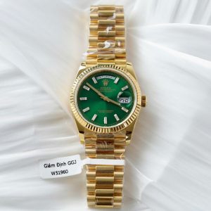 Superclone Rolex Day-Date Bright Green Diamond Dial 128238-0130 36 mm