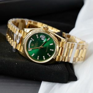 Superclone Rolex Day-Date Bright Green Diamond Dial 128238-0130 36 mm