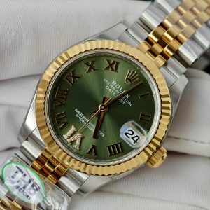 Rolex Datejust Olive Green Roman Diamond Dial 126233-0025 36 mm
