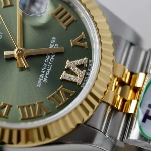 Rolex Datejust Olive Green Roman Diamond Dial 126233-0025 36 mm
