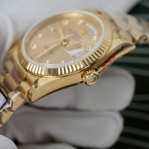Superclone Rolex Day-Date Champagne Diamond Dial 128238-0008 36 mm