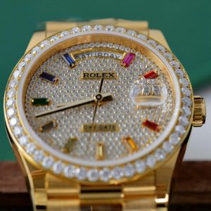 Superclone Rolex Day-Date Diamond-Paved Dial 128348rbr-0030 36 mm