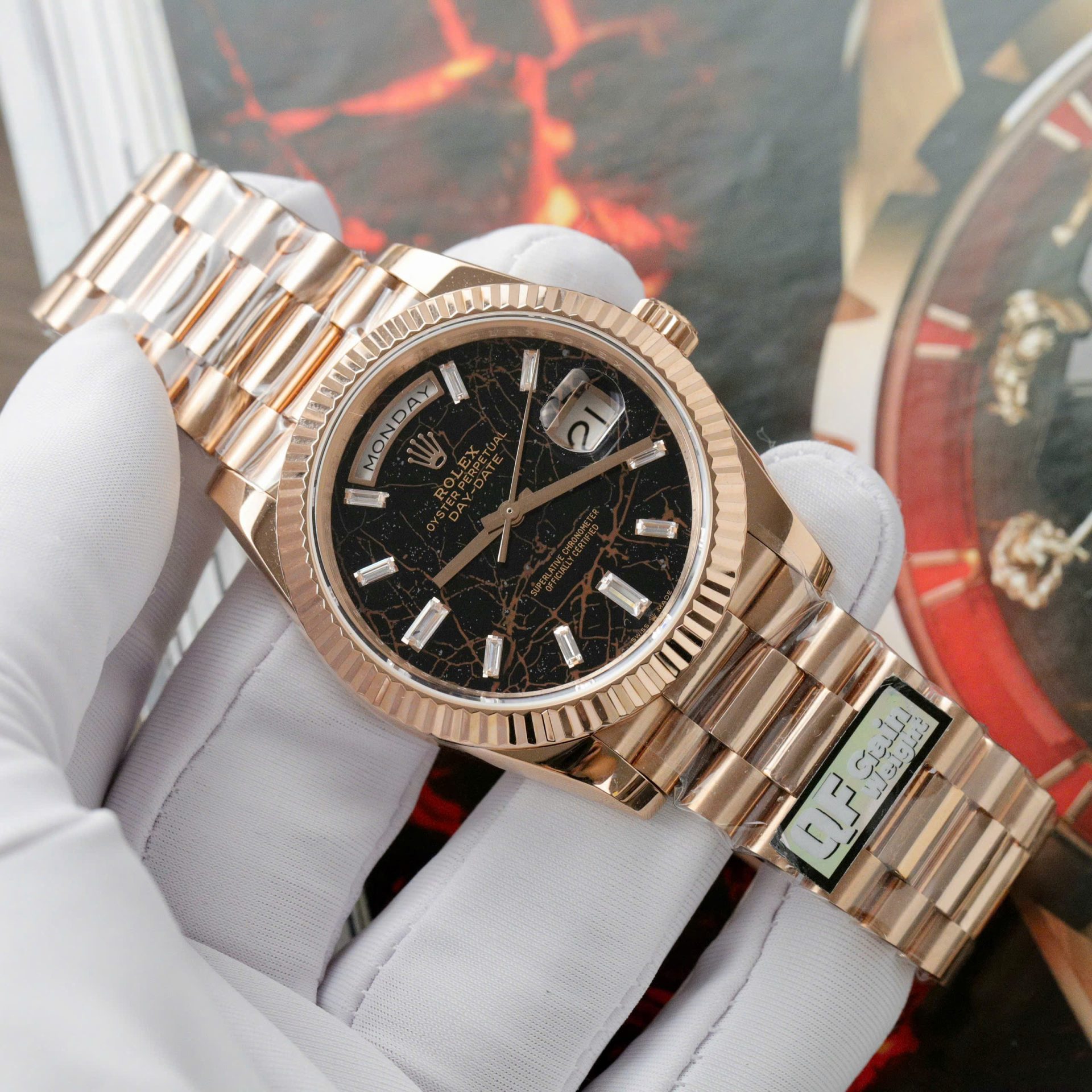 Superclone Rolex Day-Date Eisenkiesel Diamond Dial 128235-0041 36 mm - Image 2
