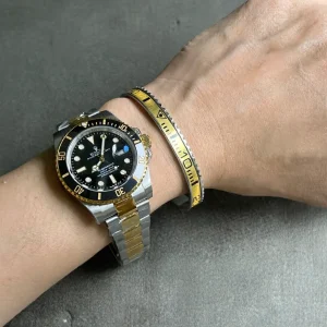 Yellow Titanium Steel Bezel Bracelet