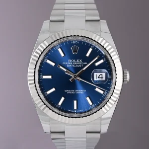 Alternative view of Replica Rolex Datejust Blue Dial 126334 Oyster 41 mm