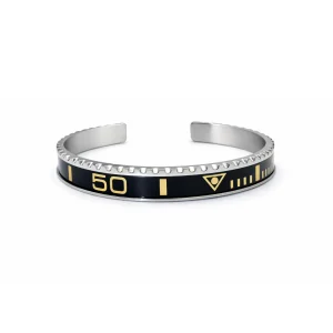 Black Titanium Steel Bezel Bracelet