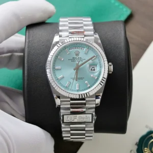 Superclone Rolex Day-Date Ice Blue Diamond Dial 128236-0009 36 mm