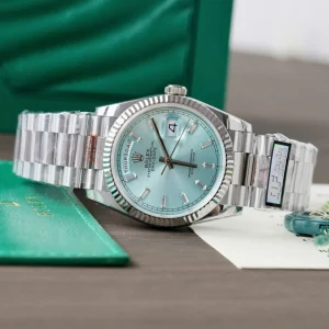 Superclone Rolex Day-Date Ice Blue Diamond Dial 128236-0009 36 mm