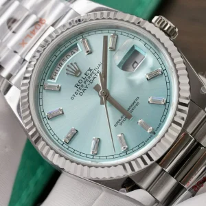 Superclone Rolex Day-Date Ice Blue Diamond Dial 128236-0009 36 mm