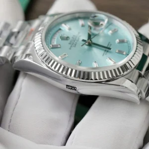 Superclone Rolex Day-Date Ice Blue Diamond Dial 128236-0009 36 mm